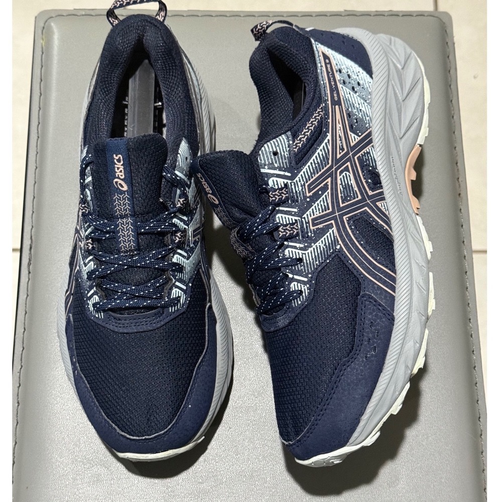 Asics Gel-Venture 9 Womens Trail Running Shoes Navy Blue 1012B313 Size 7.5